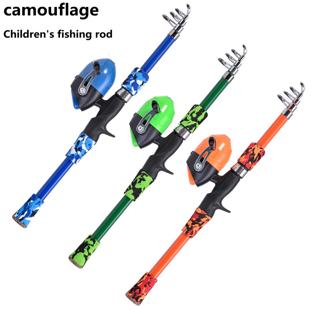 Fishing Rod Ice - Draagbare telescopische camouflage kinderhengel met roterende