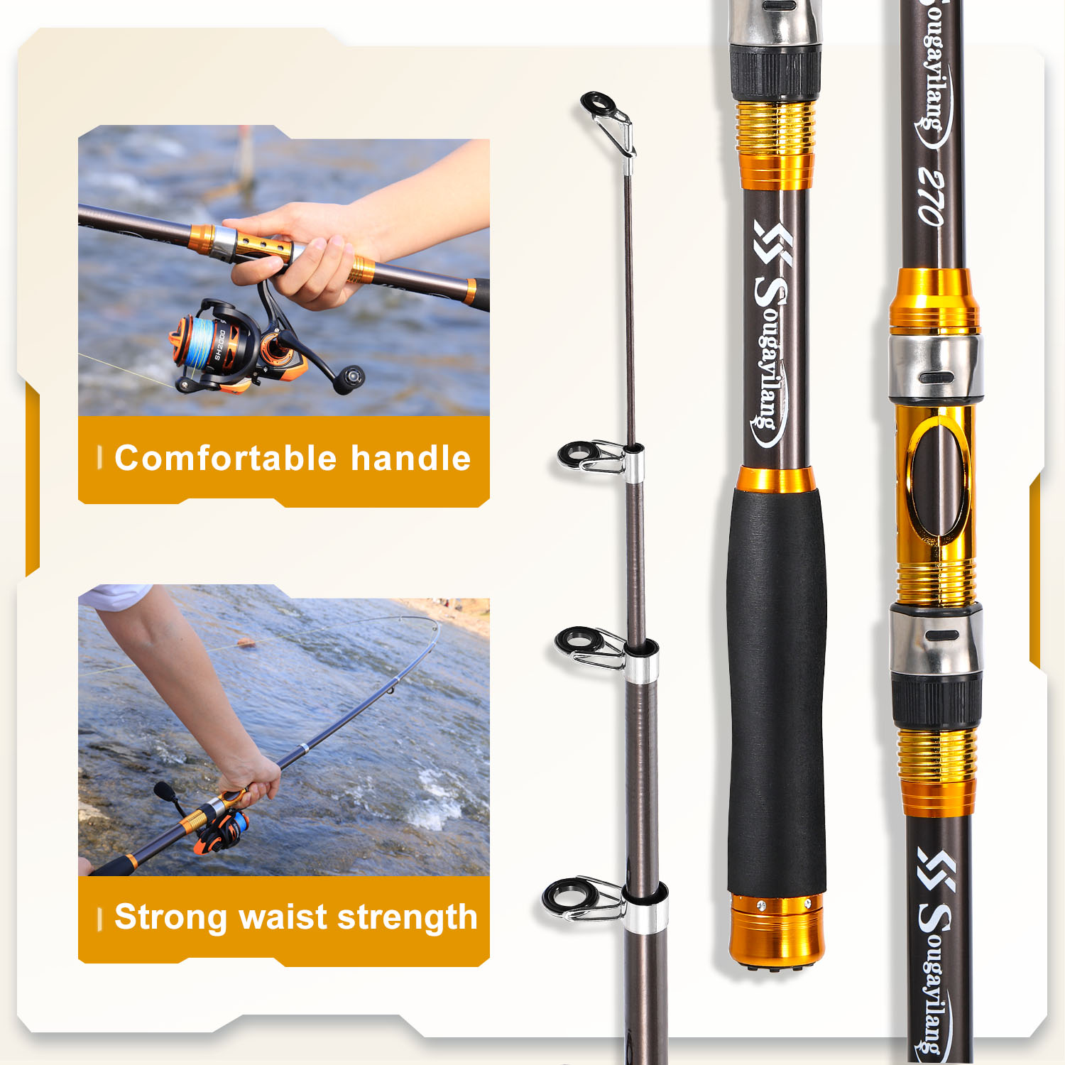 Sougayilang 2.1m-3.0m Spinning - Fishing Rod Surf recensie en prijs