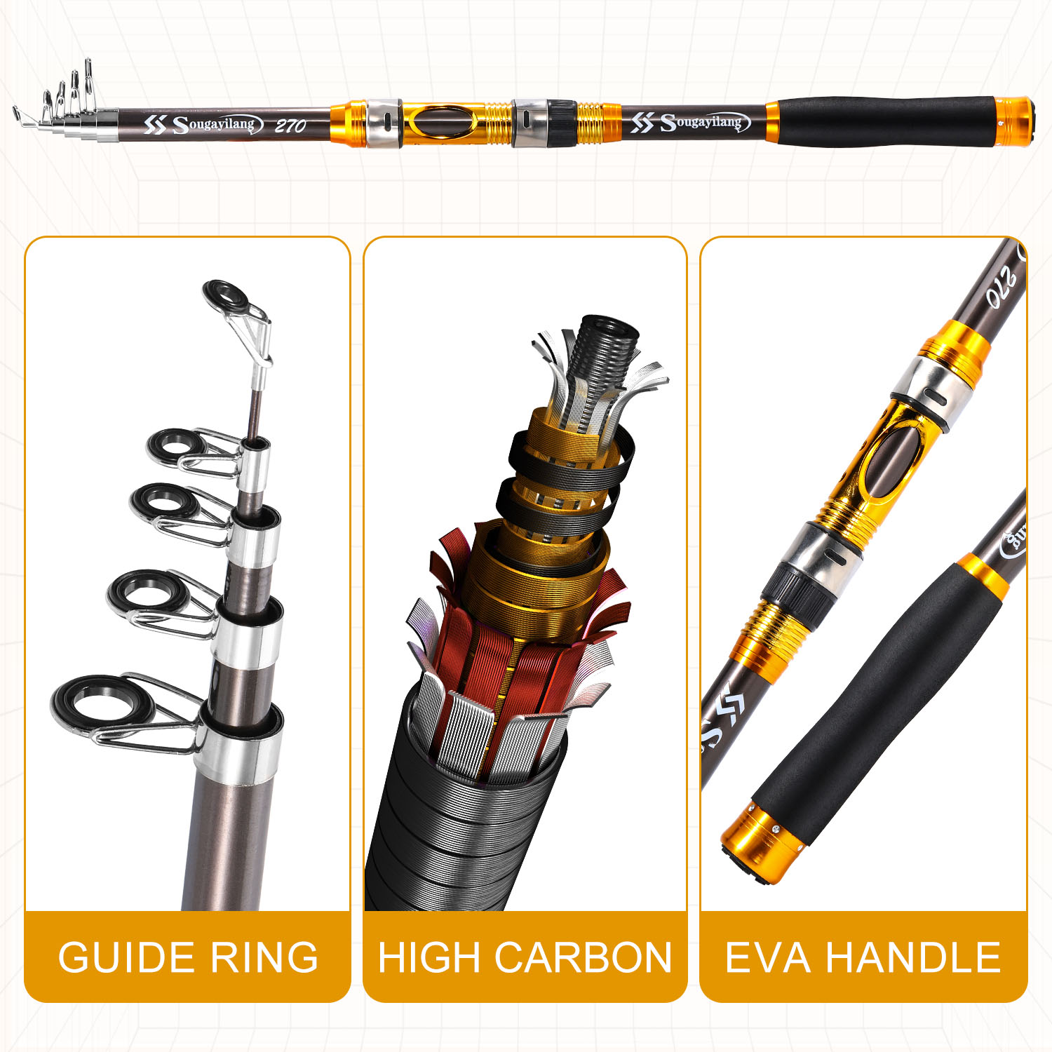 Sougayilang 2.1m-3.0m Spinning - Fishing Rod Surf recensie en prijs