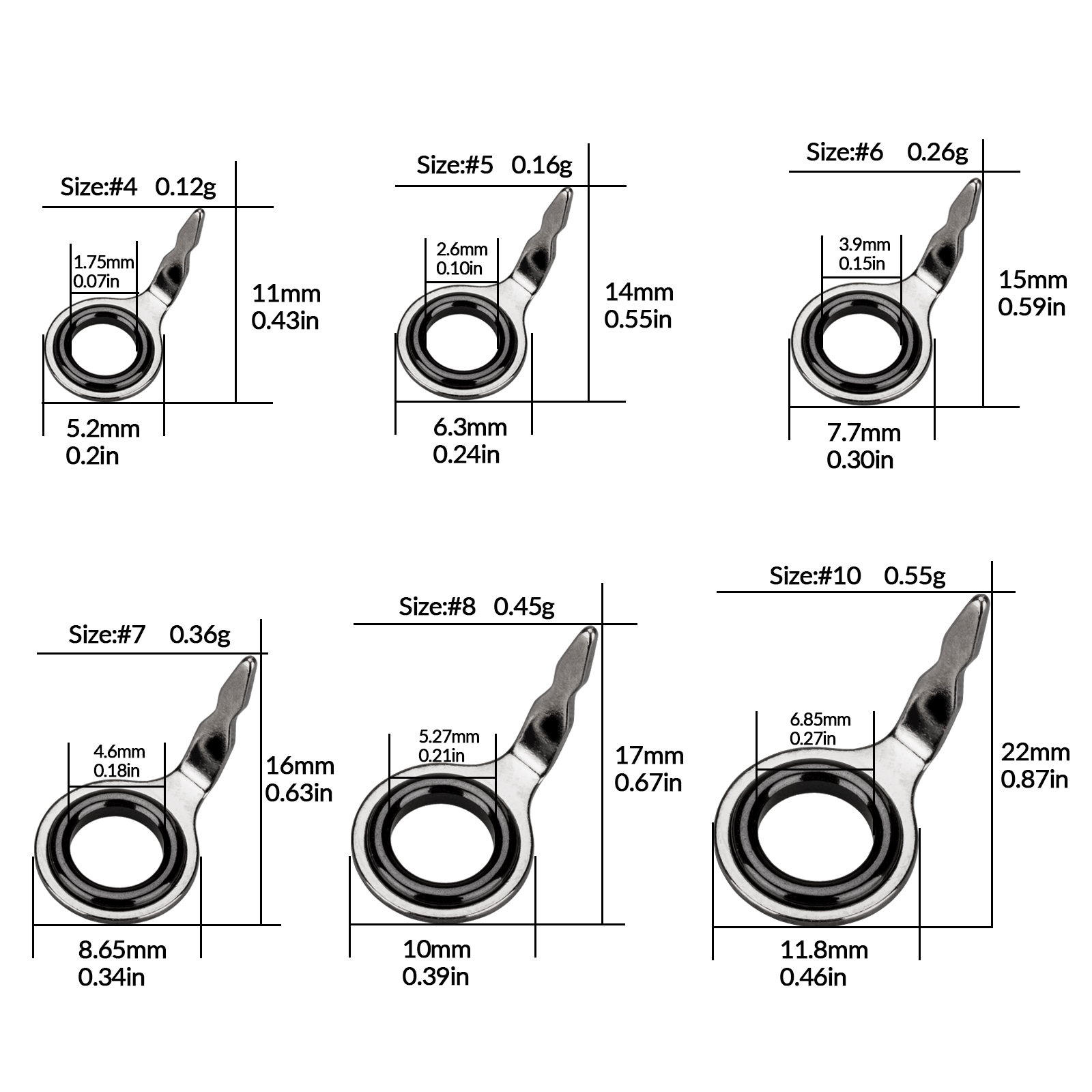 THKFISH 60 stks Hengel Gidsen  - Fishing Rod Guide Replacement recensie en prijs